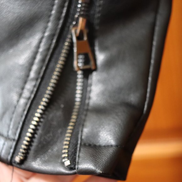 Kids Faux Leather Jacket Studded Gothic Moto Zip Grunge 140 - Picture 10 of 11